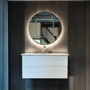 Groothandel NEFF Bexa Badkamermeubelset Antraciet – Ribbed Design & LED Spiegel