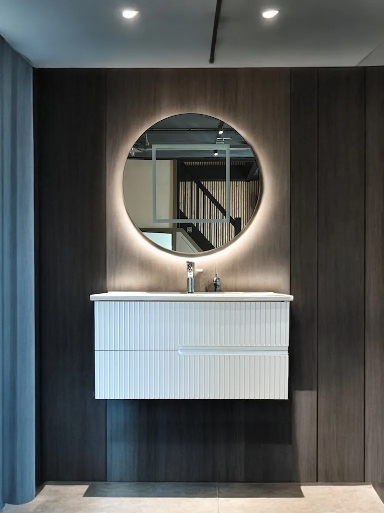 Groothandel NEFF Bexa Badkamermeubelset Antraciet – Ribbed Design & LED Spiegel