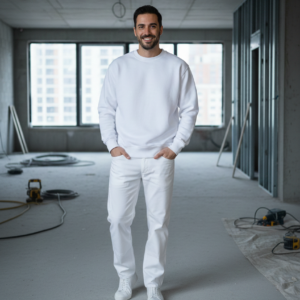 Groothandel Wit Professionele Schilders- & Bezetters-Sweater